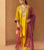 Mustard kalidaar chauga with salwar with dupatta