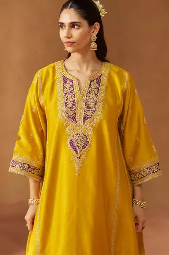 Mustard kalidaar chauga with salwar with dupatta