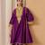 Deep purple kalidaar chauga with salwar with dupatta