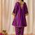 Deep purple kalidaar chauga with salwar with dupatta
