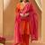 Burnt orange kalidaar chauga with salwar with dupatta