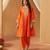 Burnt orange kalidaar chauga with salwar with dupatta