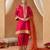 Hot pink kaaftan with salwar with dupatta