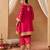 Hot pink kaaftan with salwar with dupatta