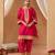 Hot pink kaaftan with salwar with dupatta