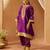 Deep purple kaaftan with salwar with dupatta
