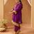 Deep purple kaaftan with salwar with dupatta