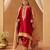 Deep red kaaftan with salwar with dupatta