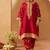Deep red kaaftan with salwar with dupatta