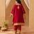 Deep red kaaftan with salwar with dupatta