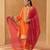 Burnt orange kaaftan with salwar with dupatta