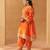 Burnt orange kaaftan with salwar with dupatta