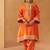 Burnt orange kaaftan with salwar with dupatta