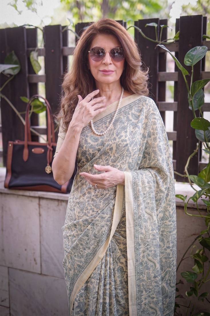  tasar art silk printed saree with classic appeal