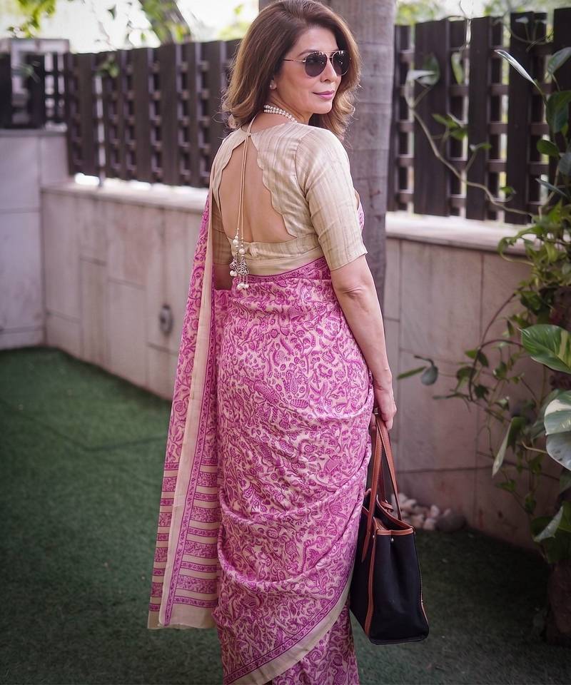  tasar art silk printed saree with classic appeal