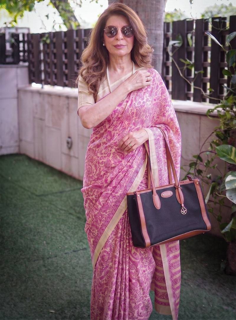  tasar art silk printed saree with classic appeal