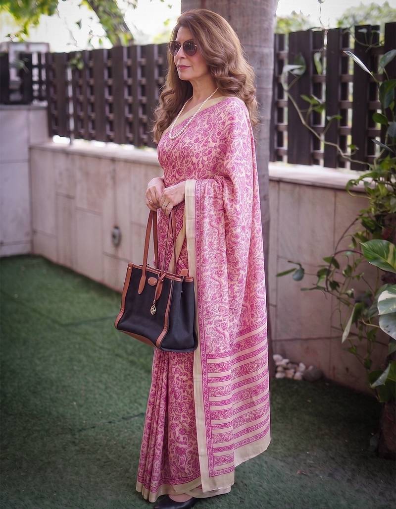  tasar art silk printed saree with classic appeal