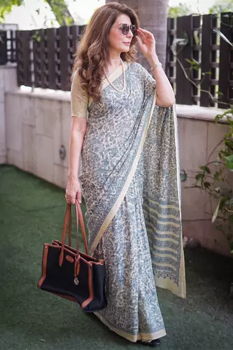  tasar art silk printed saree with classic appeal