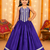 Purple mirror work premium roman silk fully flared chaniya choli for navratri