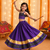 Purple premium roman silk fully flared chaniya choli for navratri