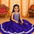 Purple mirror work premium roman silk fully flared chaniya choli for navratri