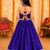 Purple mirror work premium roman silk fully flared chaniya choli for navratri