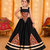Black premium roman silk fully flared lehenga choli for festive and navratri wear