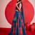 blue printed foil work cotton navratri lehenga choli set