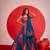 blue printed foil work cotton navratri lehenga choli set