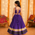 Purple premium roman silk fully flared chaniya choli for navratri