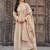 Beige embroidered vichitra silk kurti with pant and duppata set
