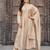 Beige embroidered vichitra silk kurti with pant and duppata set