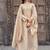 Beige embroidered vichitra silk kurti with pant and duppata set