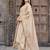 Beige embroidered vichitra silk kurti with pant and duppata set