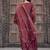 Brown embroidered vichitra silk kurti with pant and duppata set
