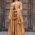 Gold embroidered vichitra silk kurti with pant and duppata set