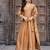 Gold embroidered vichitra silk kurti with pant and duppata set