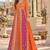 Orange silk BLEND  semi stitched anarkali suit with embroidery & sequins work