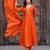 Orange embroidered vichitra silk kurti with pant and duppata set