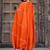 Orange embroidered vichitra silk kurti with pant and duppata set