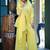 Light-yellow embroidered crunchy silk kurti with plazzo and duppata set