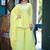 Light-yellow embroidered crunchy silk kurti with plazzo and duppata set