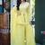 Light-yellow embroidered crunchy silk kurti with plazzo and duppata set