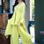 Light-yellow embroidered crunchy silk kurti with plazzo and duppata set
