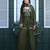 Olive embroidered crunchy silk kurti with plazzo and duppata set