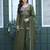 Olive embroidered crunchy silk kurti with plazzo and duppata set