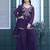 Purple embroidered crunchy silk kurti with plazzo and duppata set
