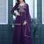 Purple embroidered crunchy silk kurti with plazzo and duppata set