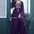 Purple embroidered crunchy silk kurti with plazzo and duppata set