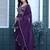 Purple embroidered crunchy silk kurti with plazzo and duppata set
